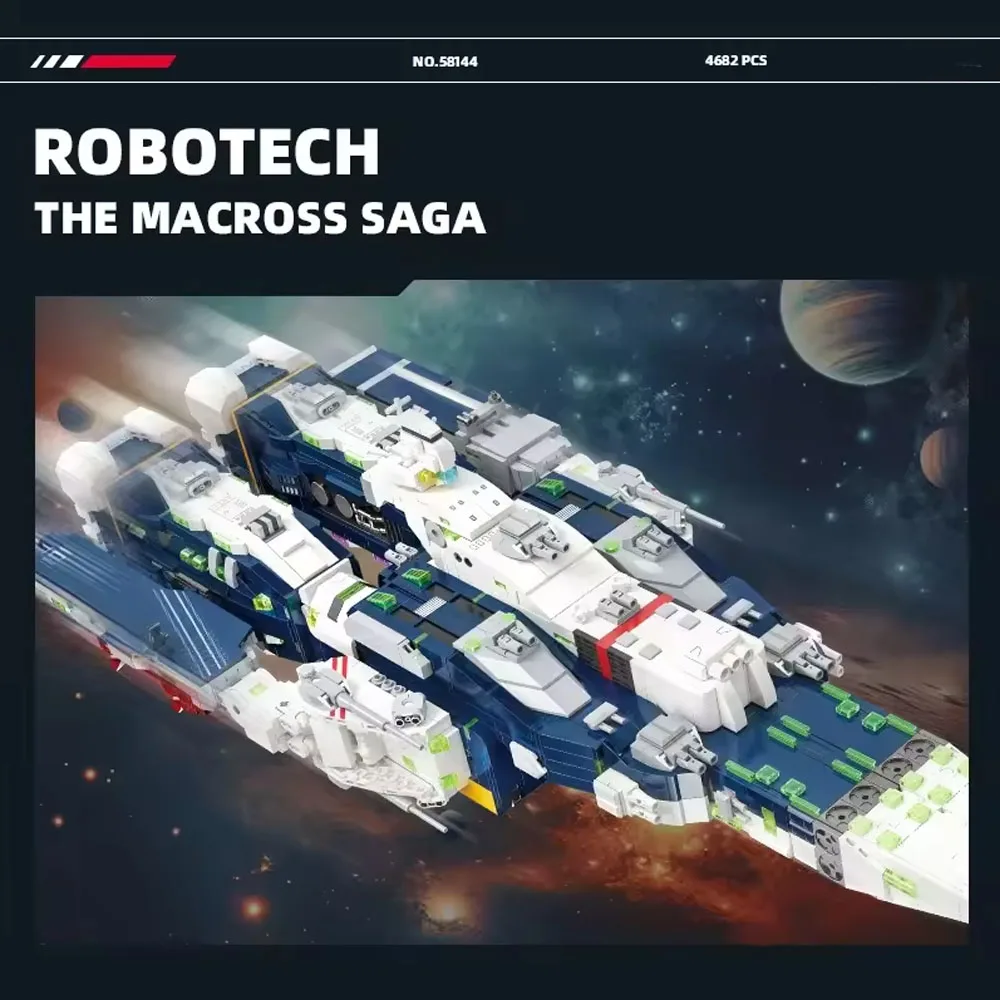 New MOC Anime Spacecraft SDF-1 Macross Building Blocks Bricks Assembling Toys for Children Christmas Gift Set