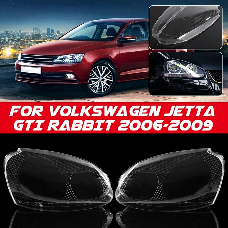 

Side Head Light Lamp Headlight Lens Cover For Jetta Golf Rabbit MK5 2005-2009