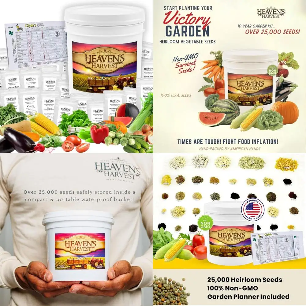 

Сад для выращивания на случай чрезвычайных ситуаций на 10 лет: более 25 000 семян редких сортов с барабаном для хранения и руководством по планированию.