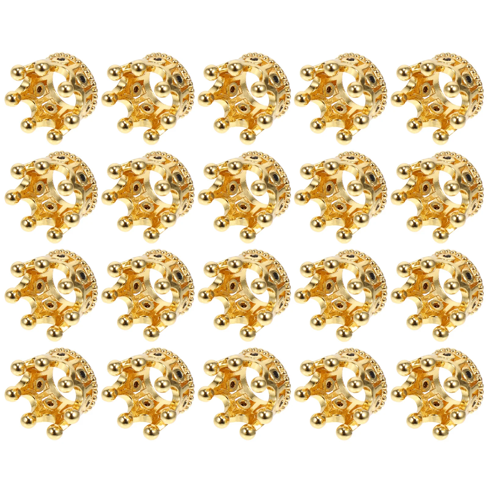 

20 Pcs Mini Toys Crown Ornament All-match Decors Cake DIY Materials Golden Zircon Decorations Miss