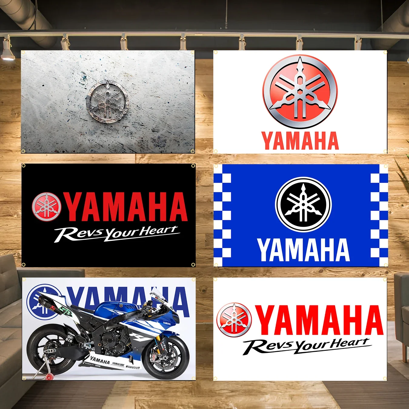 3X5 FI Yamaha Motorcycle Racing Flag - Polyester Printed Flag. Great for Car Decoration or Garage Display, Perfect Racing Style