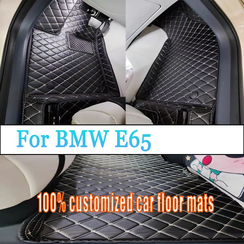 

Custom Auto Luxury Leather Car Floor Mat For BMW E65 2001 2002 2003 2004 2005 2006 Car Mat Full Set Women Waterproof Accessories