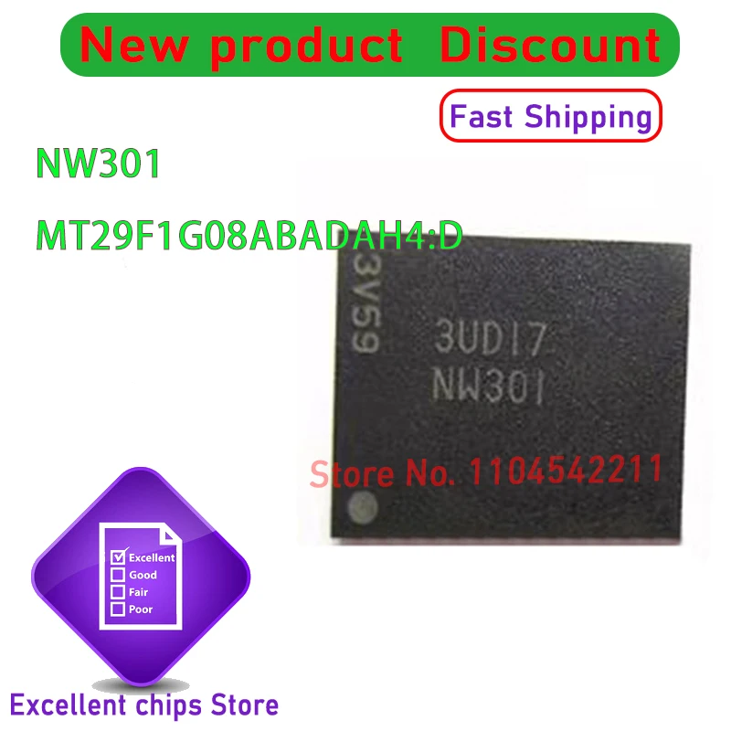 MT29F1G08ABADAH4:D NW301 BGA63 2PCS~100PCS/LOT