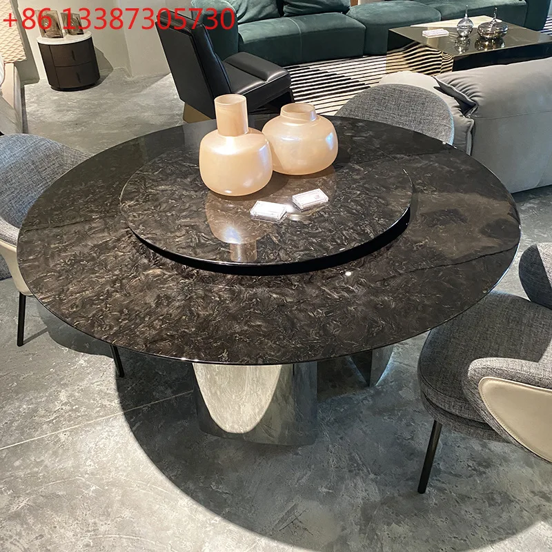 

Natural luxury stone dining table rectangular light luxury marble table