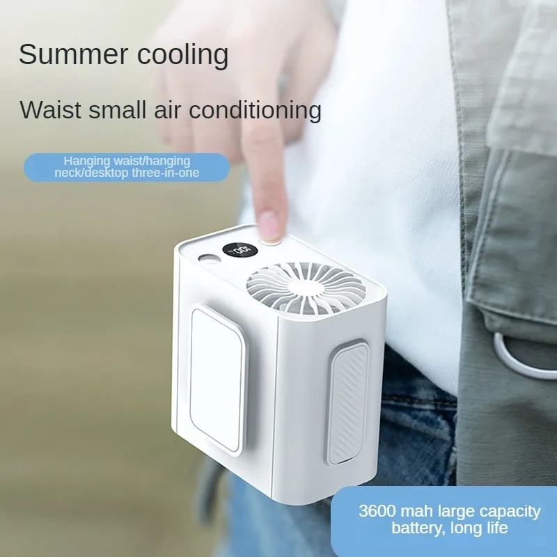 

Outdoor waist mounted fan,portable mini fan,3600mAh,with small night light,multifunctional digital display,adjustable