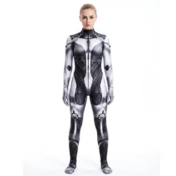 Halloween Adults Female Mass Effect Cosplay Costumes Superhero Zentai Suit Bodysuit Woman Party Jumpsuits