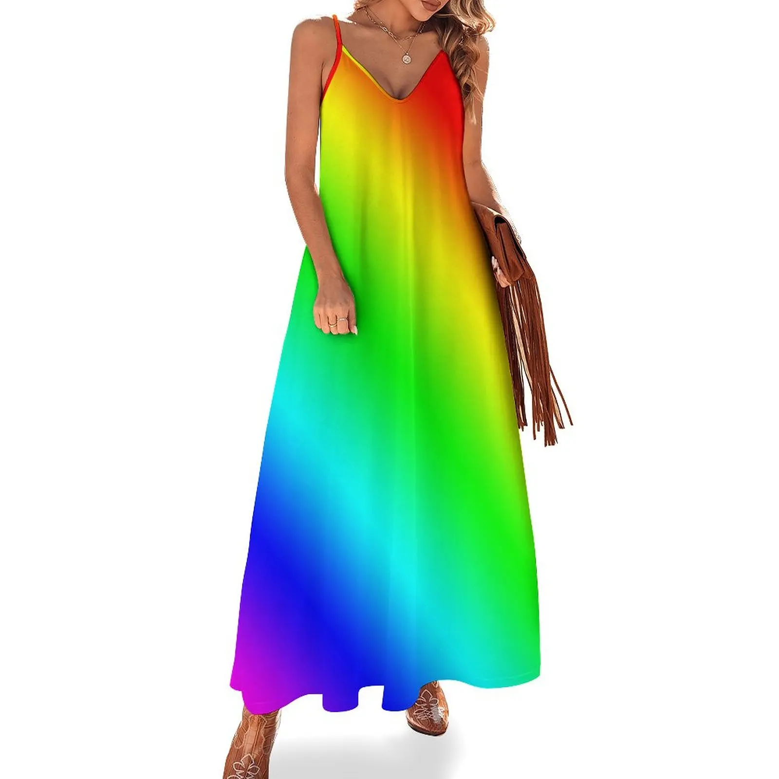 

Rainbow Sleeveless Long Dress Beachwear evening dresses women dresses for woman cocktail dresses Dress