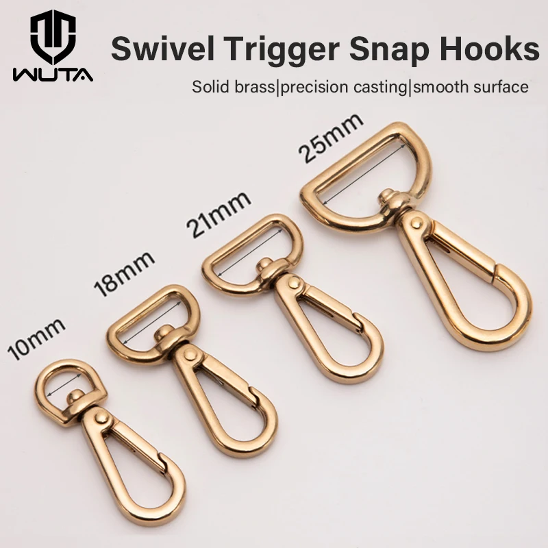 WUTA Solid Brass Luggage Hardware Buckle Accessories Bag Metal Buckle Swivel Trigger D-ring Handmade DIY Sewing Hardware Craft