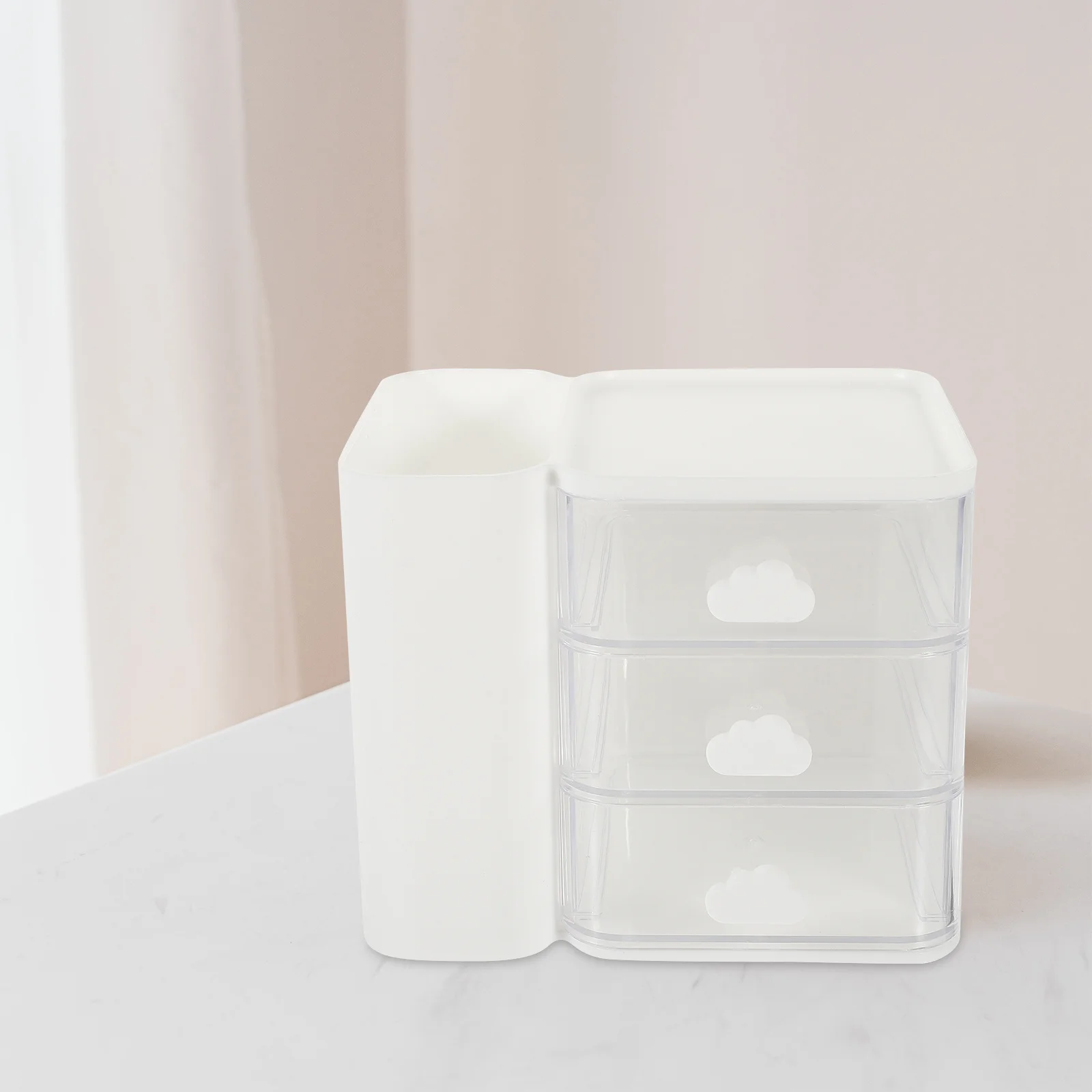 

Multi-Compartment Storage Box 5-Tier Desktop Drawer Organizer For Office Supplies Cosmetics Files Small Sundries