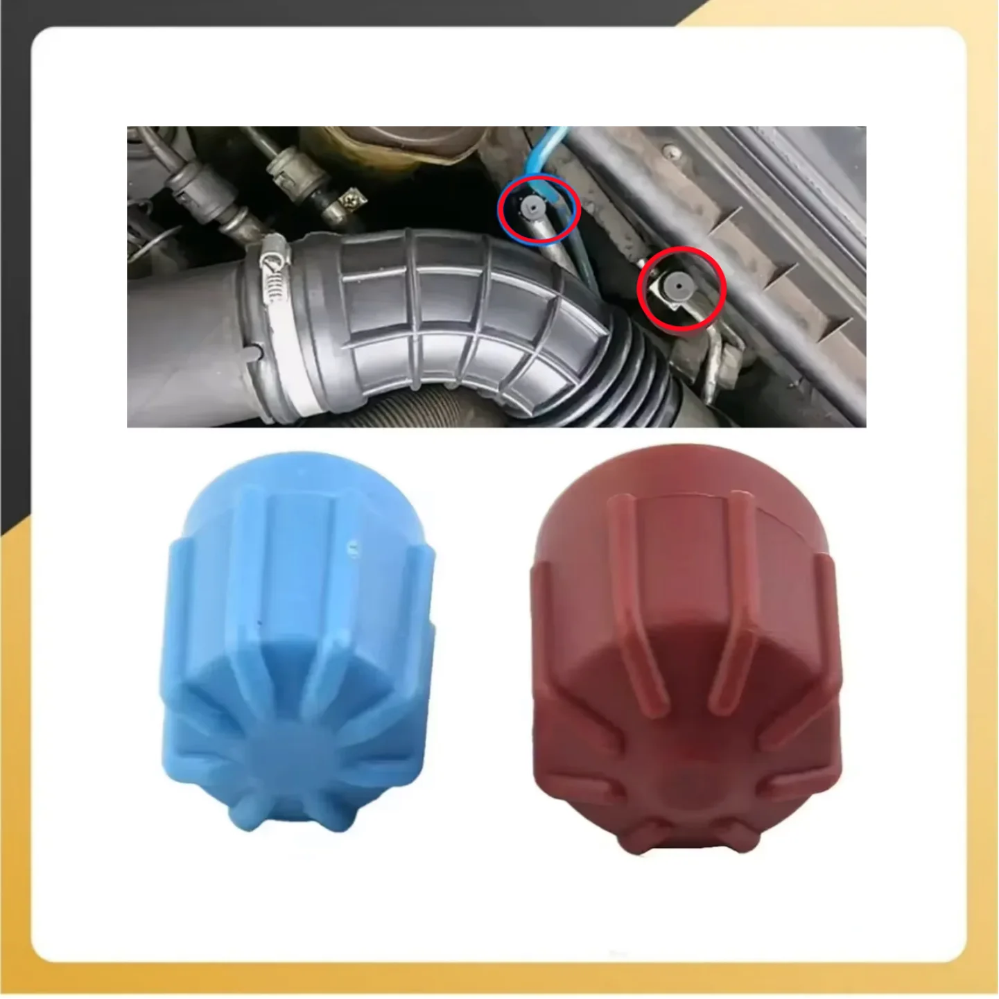 2pcs Car A/C Valve Cap Air Conditioning Valve Core Set Valve Dust Cover High Low Valve Covers Replace Car Automobiles Parts