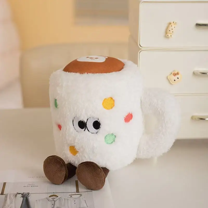 

New Coffee Cup Milk Box Pineapple Bun Boy Stuffed Plush Toy Cartoon Anime Suitable Children's Birthday Gift Fun Doll
