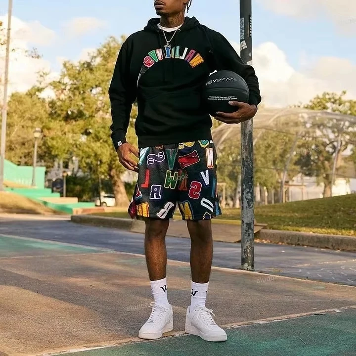 

Color Letter Scrambled Print Beach Shorts Swimwear Casual Comfortable Summer Hip-Hop Shorts Fashion Casual Quick-dry Shorts Moto