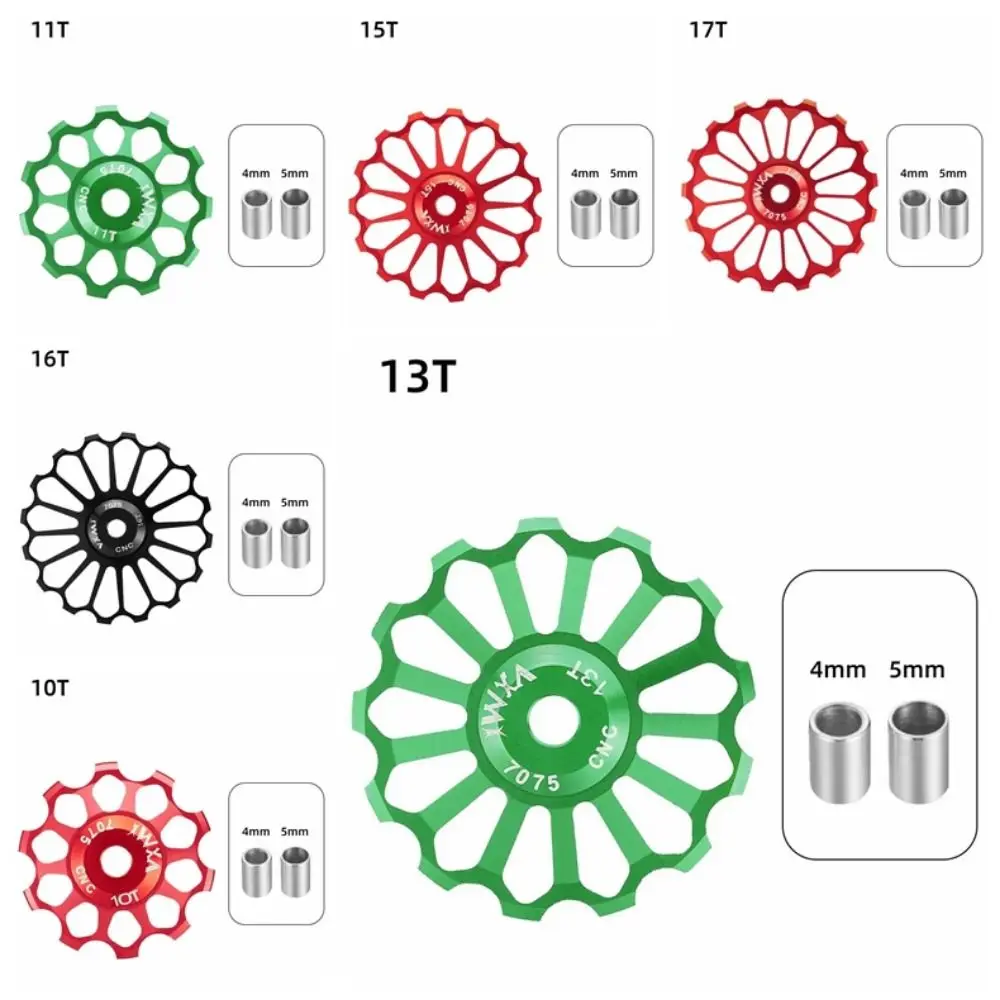 10T-17T Bicycle Guide Wheel Jockey Wheel Axis Adapter Bicycle Rear Derailleur Bearing Ceramic Bearing Bike Guide Roller