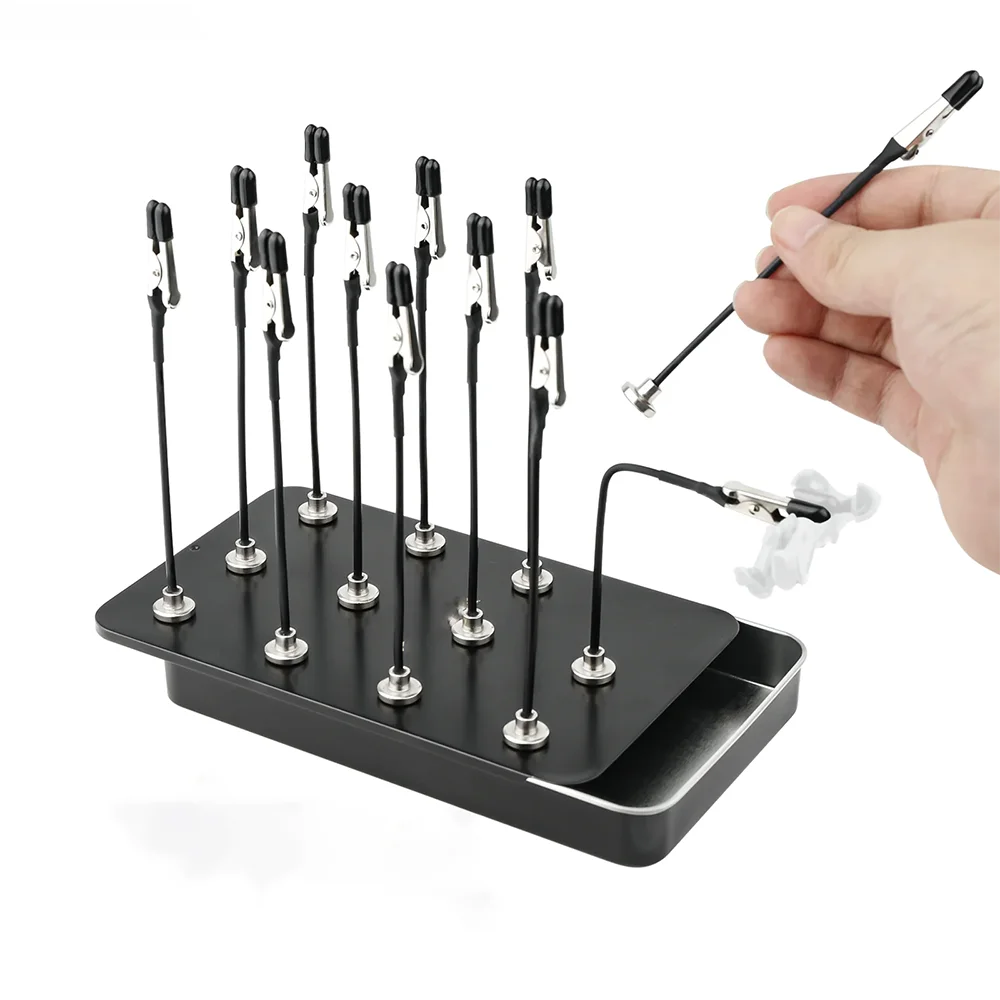 Model Painting Stand Base Holder And 12PCS Magnetic Bendable Alligator Clip Sticks Set Modeling Tools For Airbrush Hobby Model ﻿