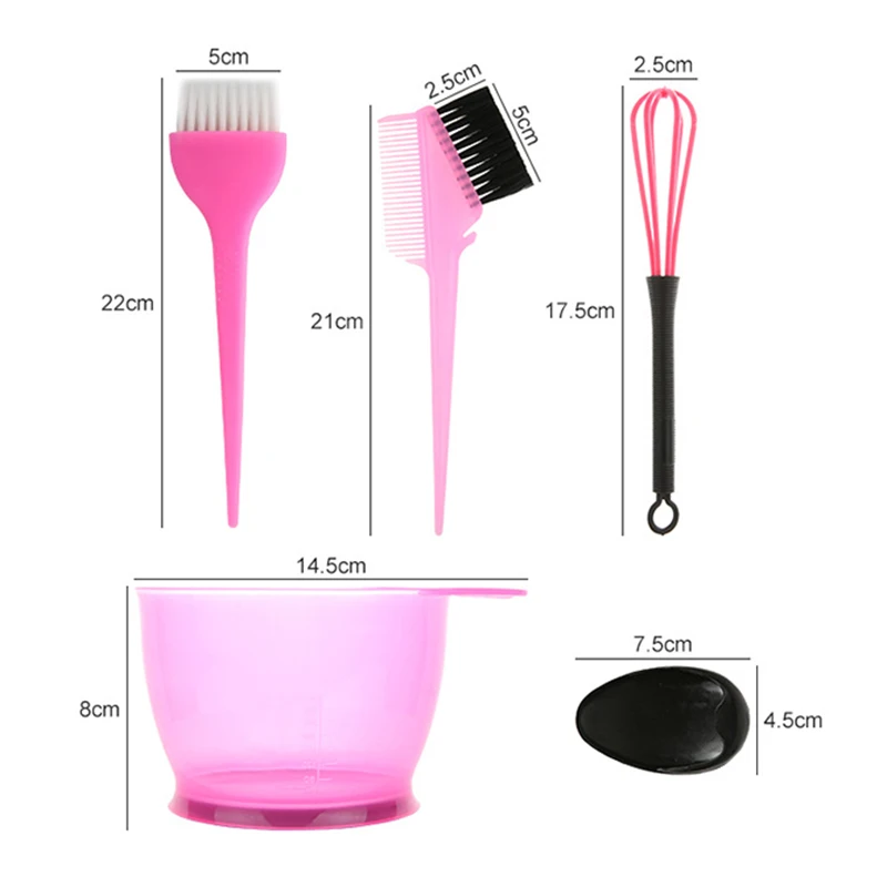 Haarfarbe Farbe Pinsel Schüssel Set mit Ohr Kappen Mischstab Haar Tönung Sterben Färben Applikator Pinsel Friseur Stil Zubehör – Detail 2
