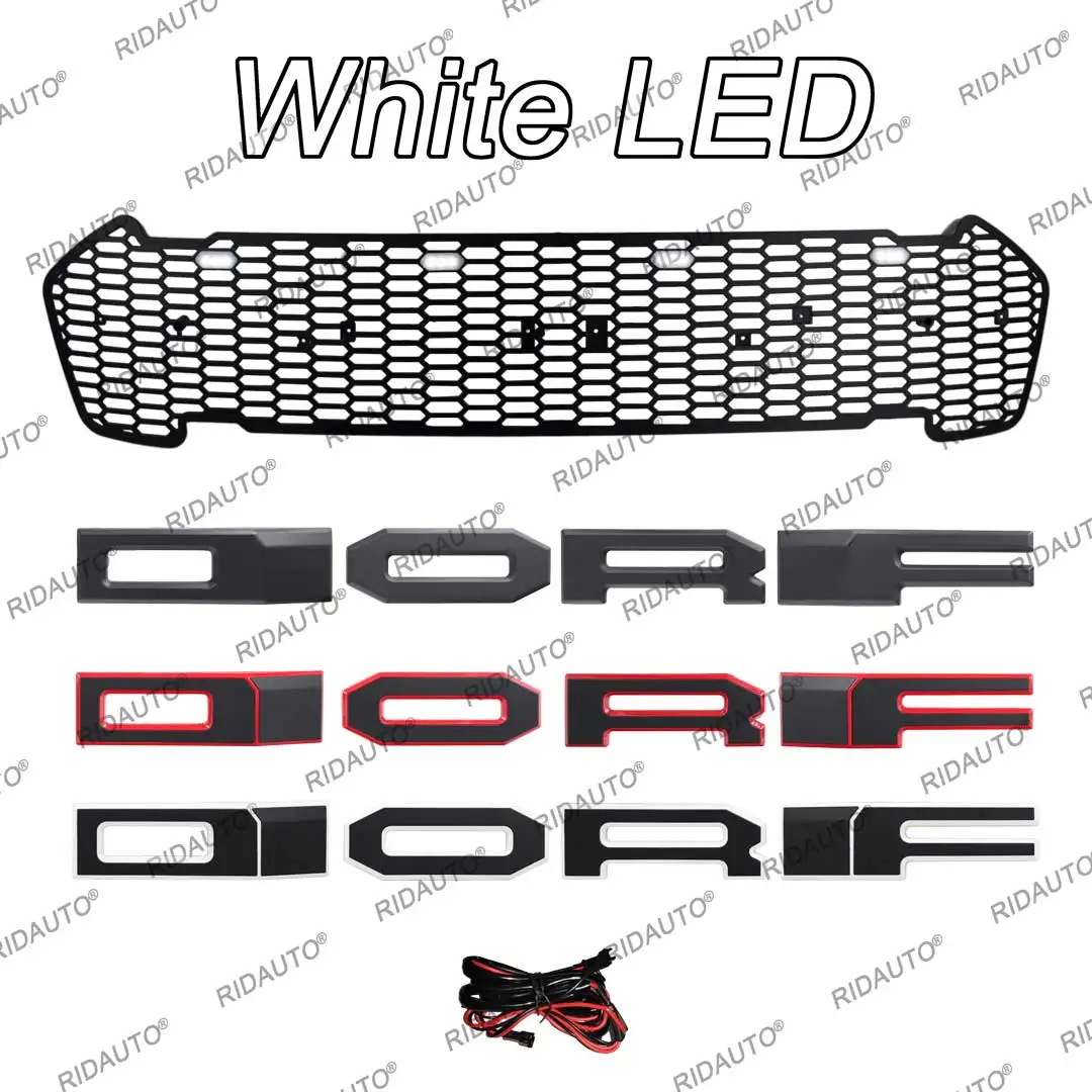Zmodyfikowana kratka pasująca do FORD RANGER 2015-2018 T7 PX2 MK2 XL XL+ XLS XLT Limited WILDTRAK 4 Letter LED Lights