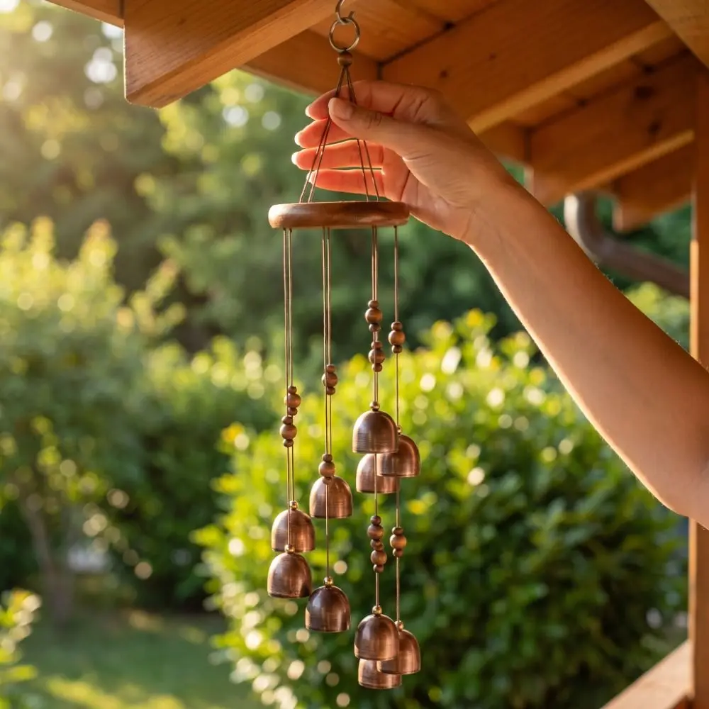 Metal Bell Metal Wind Chimes Garden Home Wealth and Prosperity Wind Chime Pendant Vintage Decoration