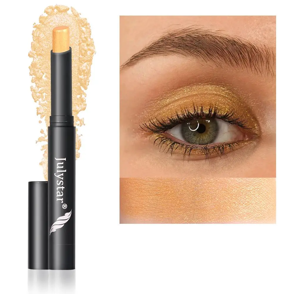 Lápiz de sombra de ojos resistente al agua, resaltador de brillo de diamante, pigmentado en crema, colores duraderos, bolígrafo Ultra largo 6 R3w1