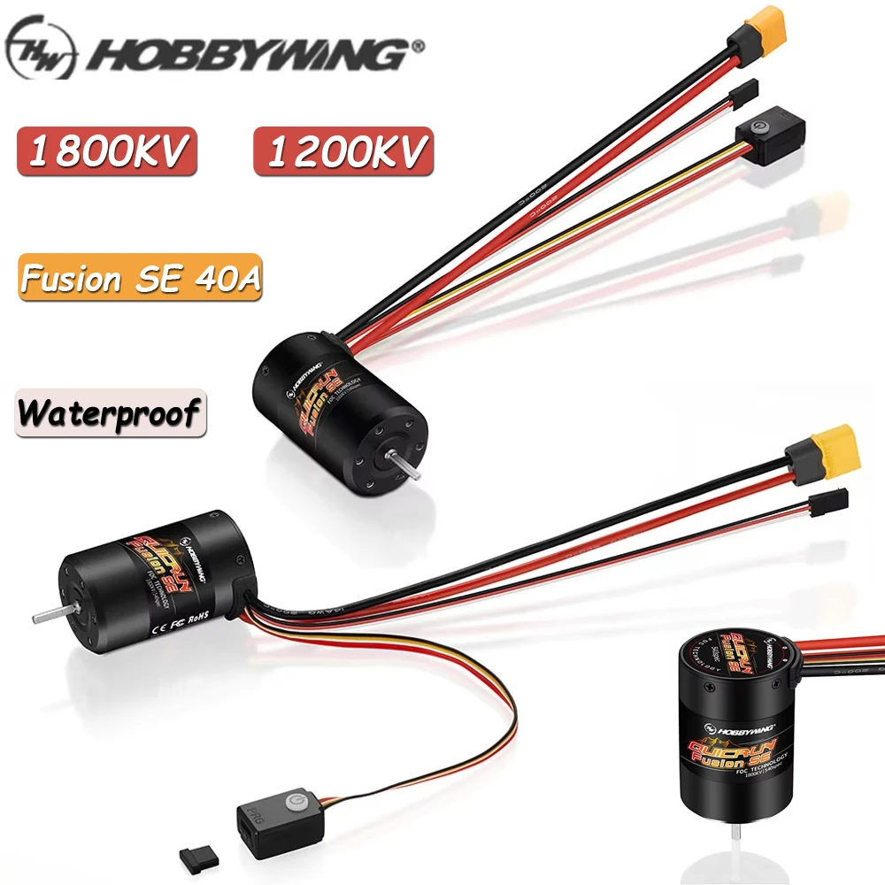 Hobbywing QuicRun Fusion SE 1200KV/1800KV Sensored Brushless Motor 40A ESC 2-in-1 for 1/10 1/8 RC Crawler Climbing Car Parts