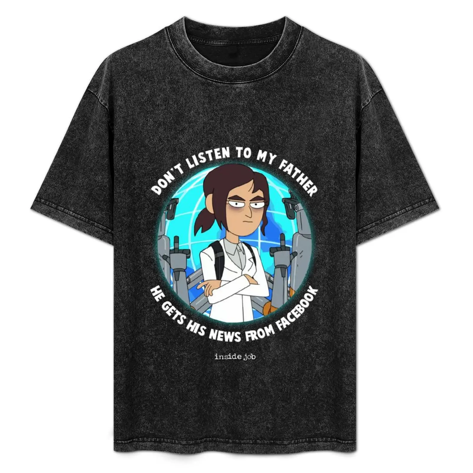 

Inside Job - Reagan Ridley T-Shirt Vintage Print Crew Neck Tee