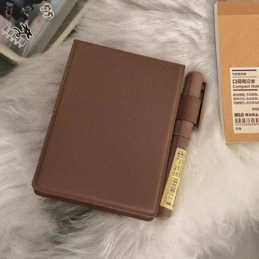 New A7 Mini Pocket Book Blank Inner Page Solid Color Diary Book PU Leather Notepad for Students School Supplies