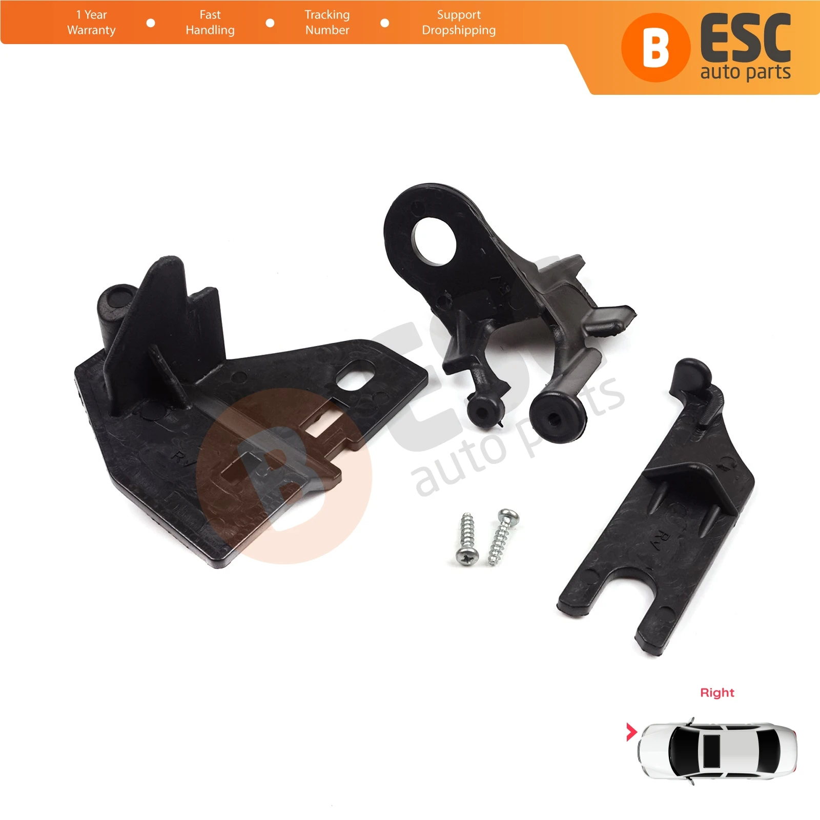 EHL517 Headlight Repair Mount Holder Bracket Tab Clips Right Side for Renault Clio MK4 BH KH Estate HB Van 2012-2020 260106624R