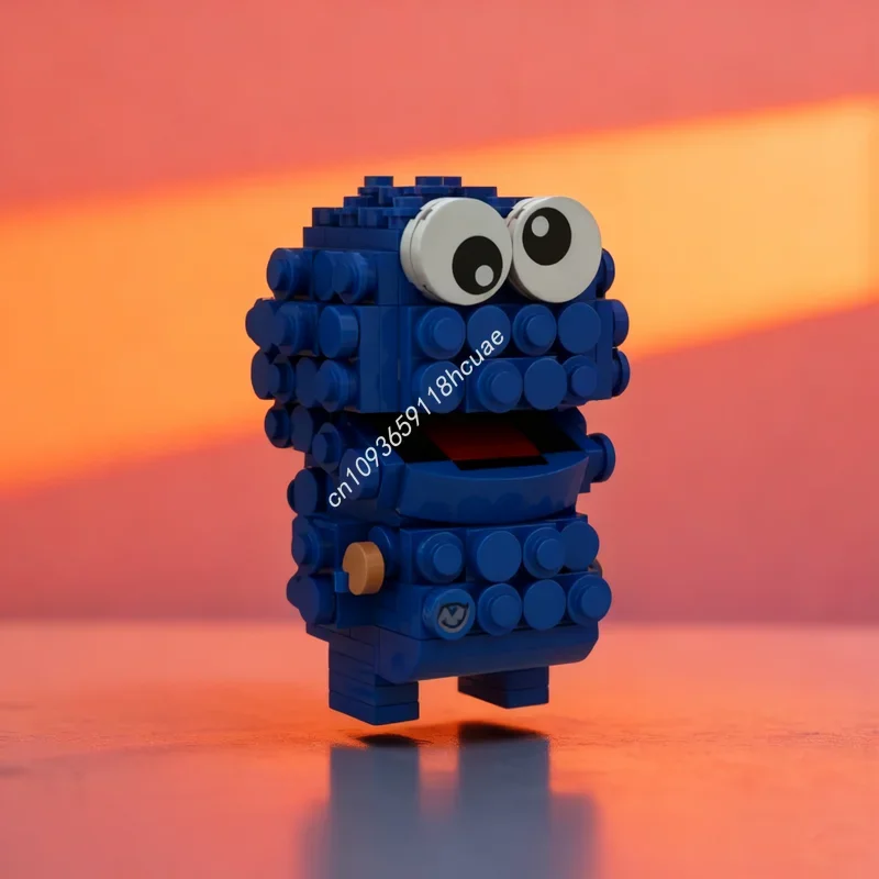 

Набор для сборки модели Cookie Monster Brickheadzed из 221 детали, конструктор, развивающая игрушка, идея для подарка на Рождество, DIY