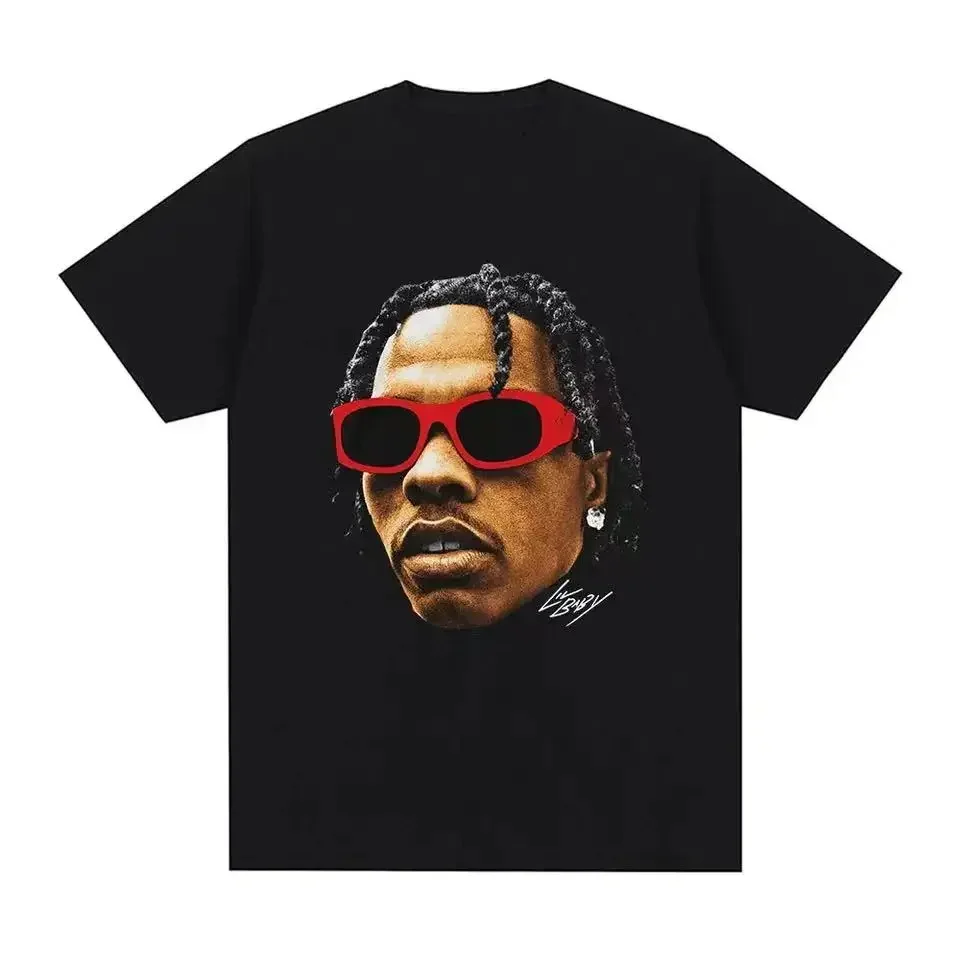 

2025 Hip Hop male Rapper Lil baby T-shirt with Graphic Print, vintage, large size, cotton, short sleeve, o neck, top, T-shirt