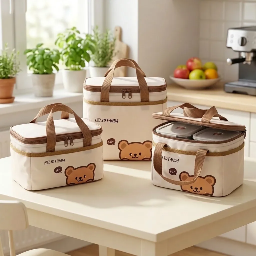 Insulated Lunch Bag Kawaii Thermal Bento Bag Cooler Tote Waterproof Food Meal Prep Bags for Women Girls Kids School Work Picnic
