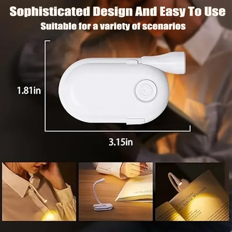 Mini lampe LED à pince pour livre, lampe de lecture Portable, Protection des yeux, lampe de bureau, Rechargeable pour chambre à coucher, éclairage de lecture