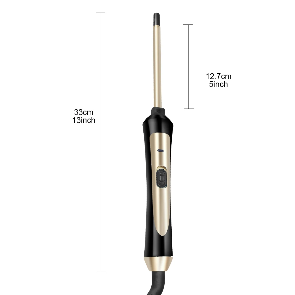 9 มม.ผม Curling Iron,ขนาดเล็ก Barrel Hair Curling Wand สําหรับผมสั้นและยาว, เซรามิค Wand Curling Iron ความร้อนทันที
