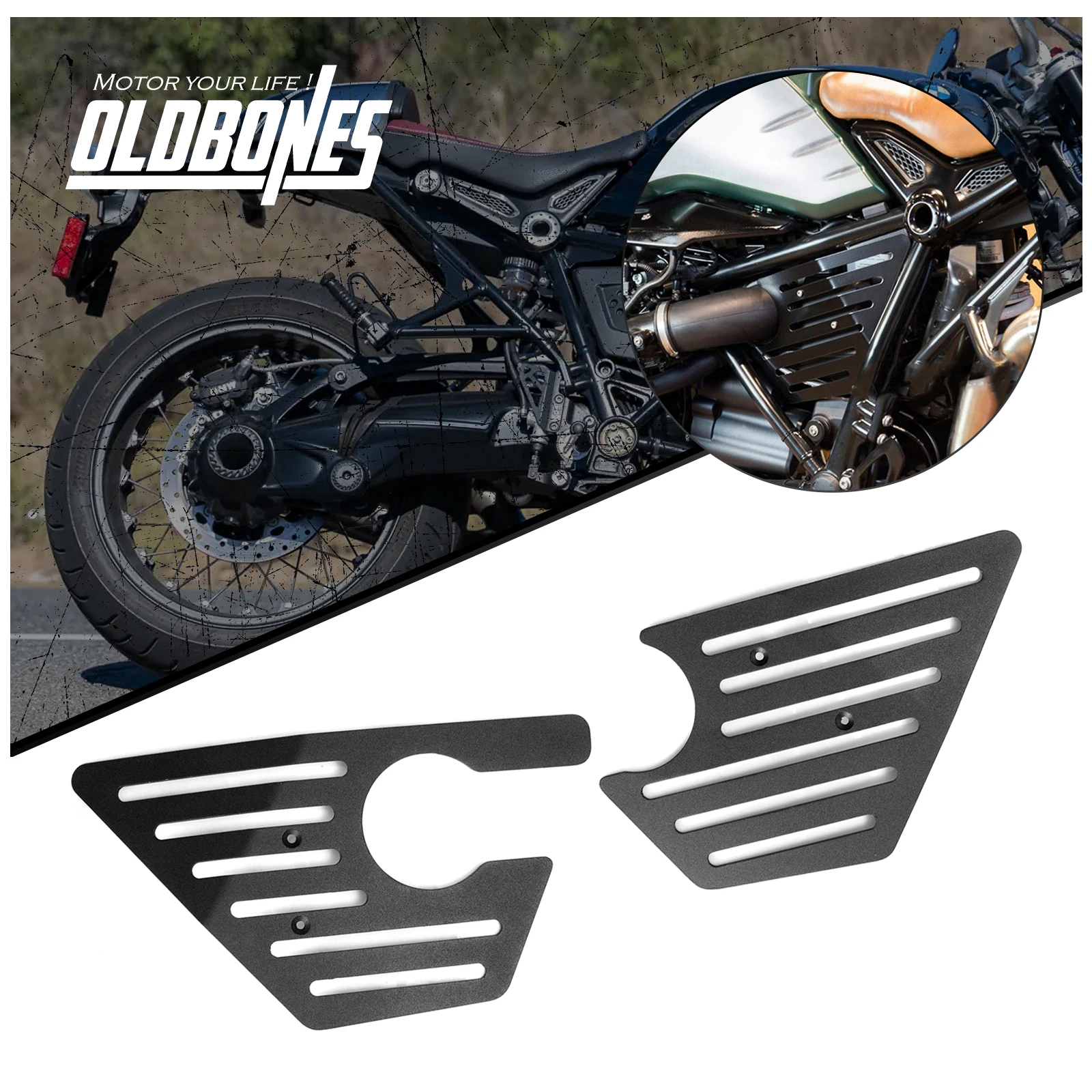 

Aluminum Motorcycle Airbox Frame Cover Black Side Protection With Screw For BMW R NINE T R9T R 9T