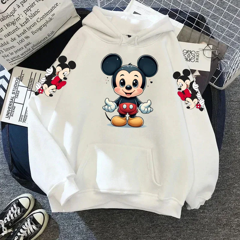 Sudadera con capucha de Mickey y Minnie Mouse para mujer, de manga larga Camisa con capucha, ropa Harajuku Y2k