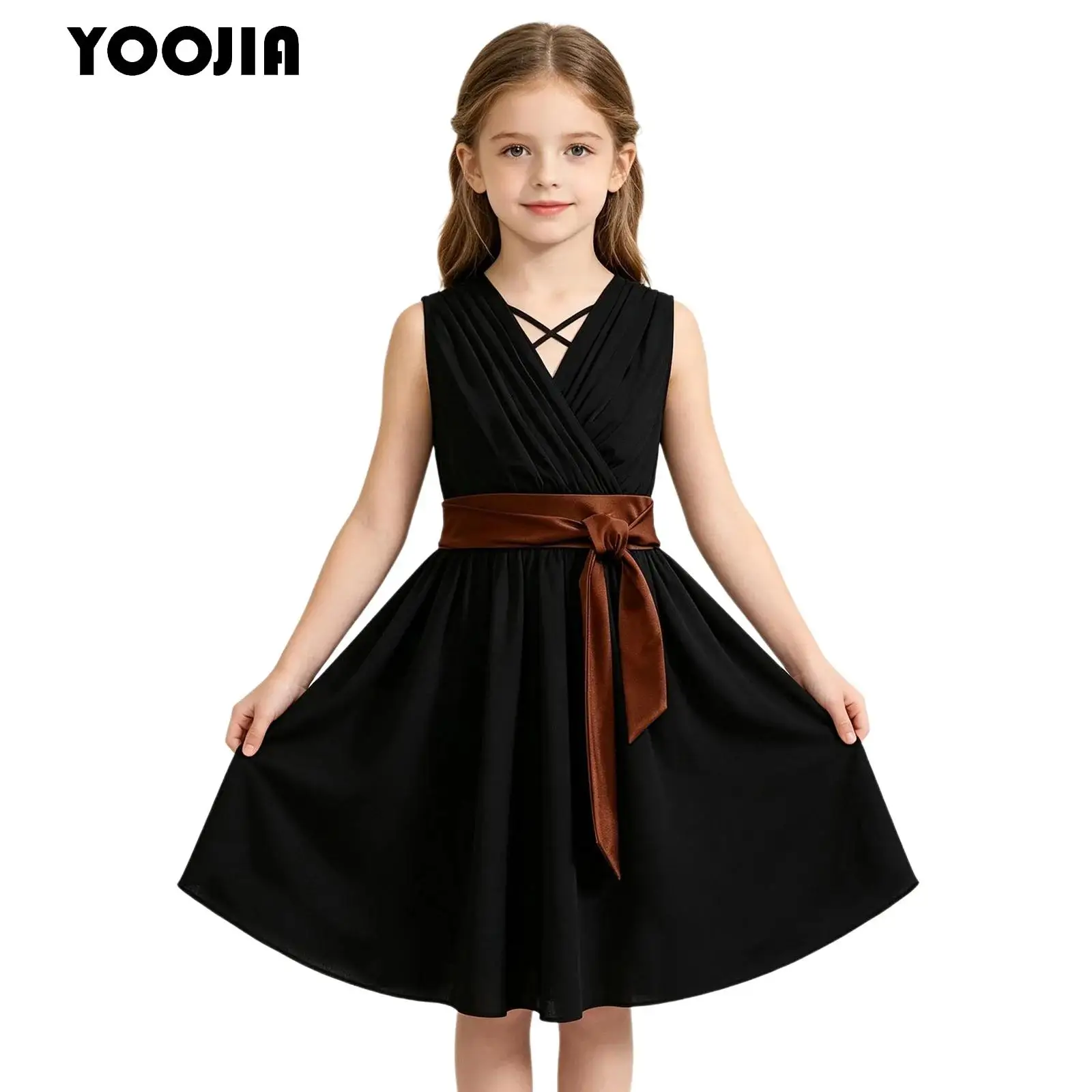 Children Girls Ancient Greek Toga Costume Athena Princess Roman Short Dress Robe with Sash Halloween Themed Party Performances