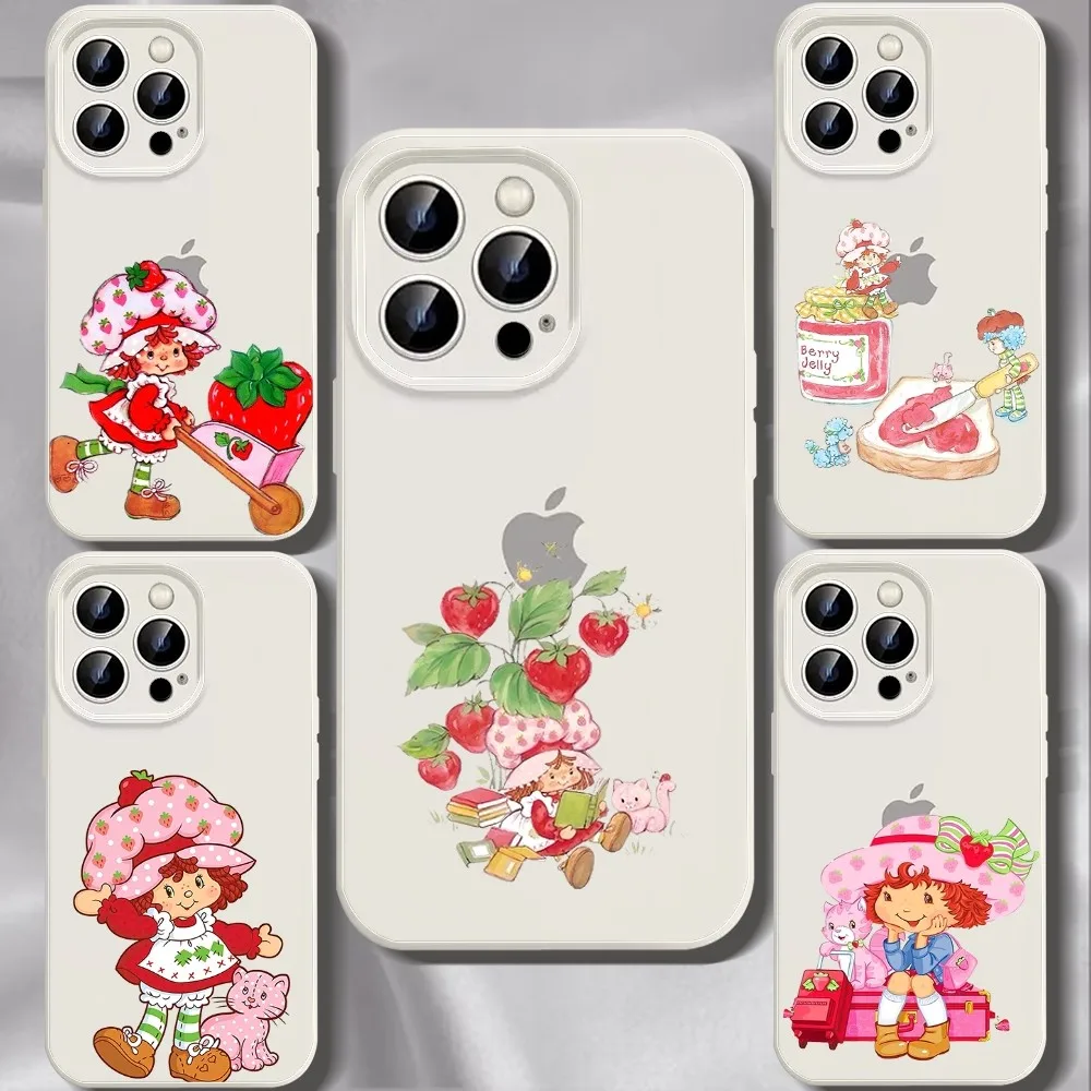 Strawberry S-shortcake Cartoon Phone Case For Iphone 11 13 14 Pro Max X Xr Xs Max Se2020 12mini White Cover Case