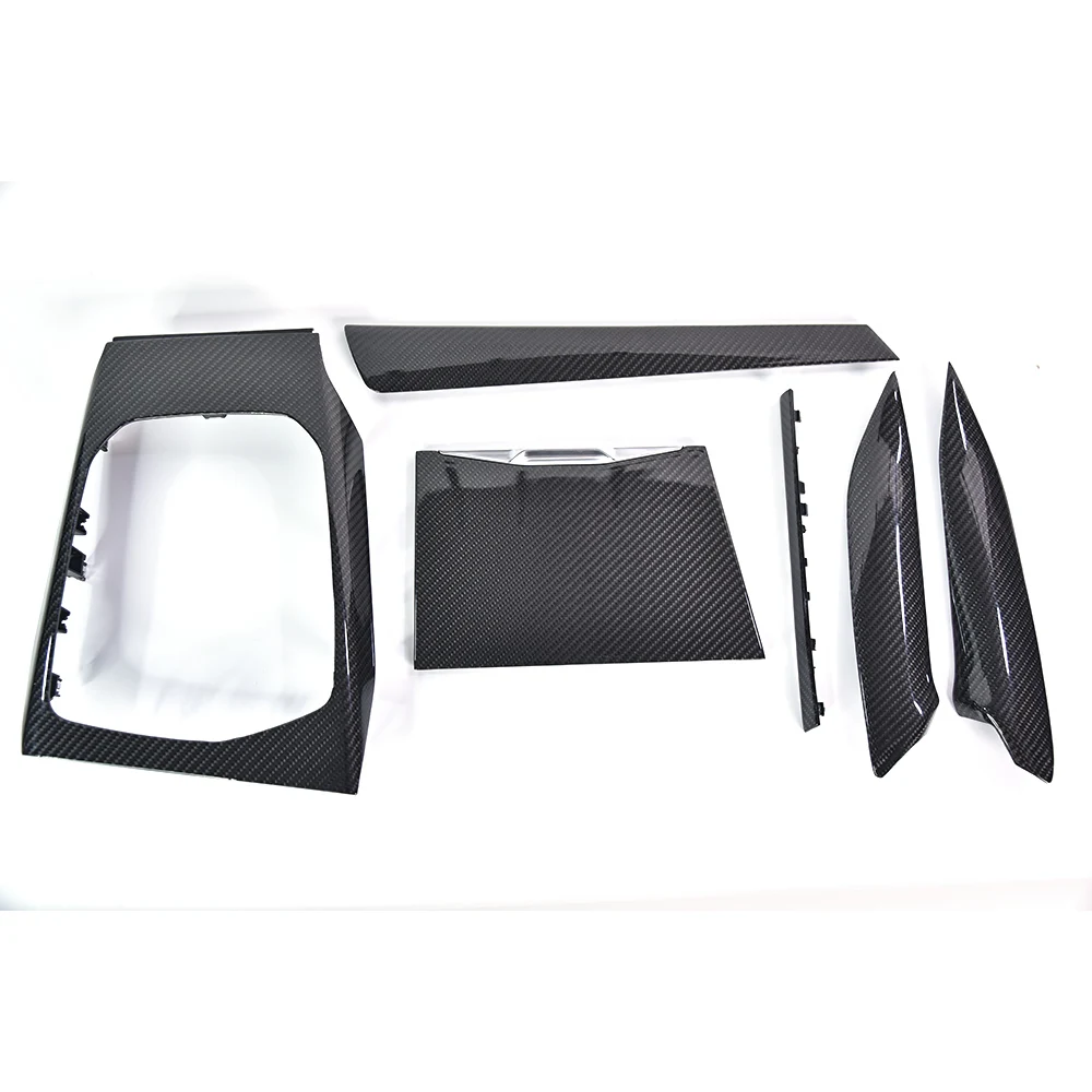 Custom Black Dry Carbon Fiber Interior Trim Kit For BMW 2 3 4 Series G42 G20 G22 2020-2022 With Gloss Finish