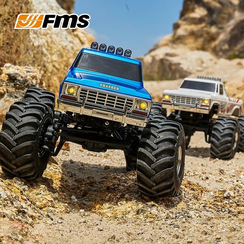 KYU Fms 1:24 Crusher Climbing Car Rc Remote Control Off-Road Vehicle Four-Wheel Drive Electric Vehicle Model Is Like A Real Car