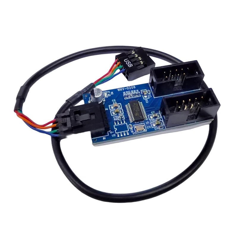 NEW 30cm 9Pin USB Splitter Expansion Card 1 to 2/4 Extension Cable Adapter Riser Board USB2.0 HUB For Desktop Motherboard Header