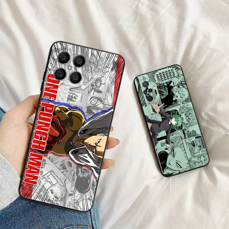 Silicone Black Phone Case for Honor x8b Magic5 x9 x7 b x6 x8 a 90 70 8x x8a x7b One Punch Man anime Pixel 6a 7a 8a 7 8 Pro Cover image 4