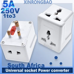 Small South Africa India Travel Adapter 5A 1to3 Electrical Plug Multi Outlet Conver AU/EU/US/South Africa Universal socket Fused