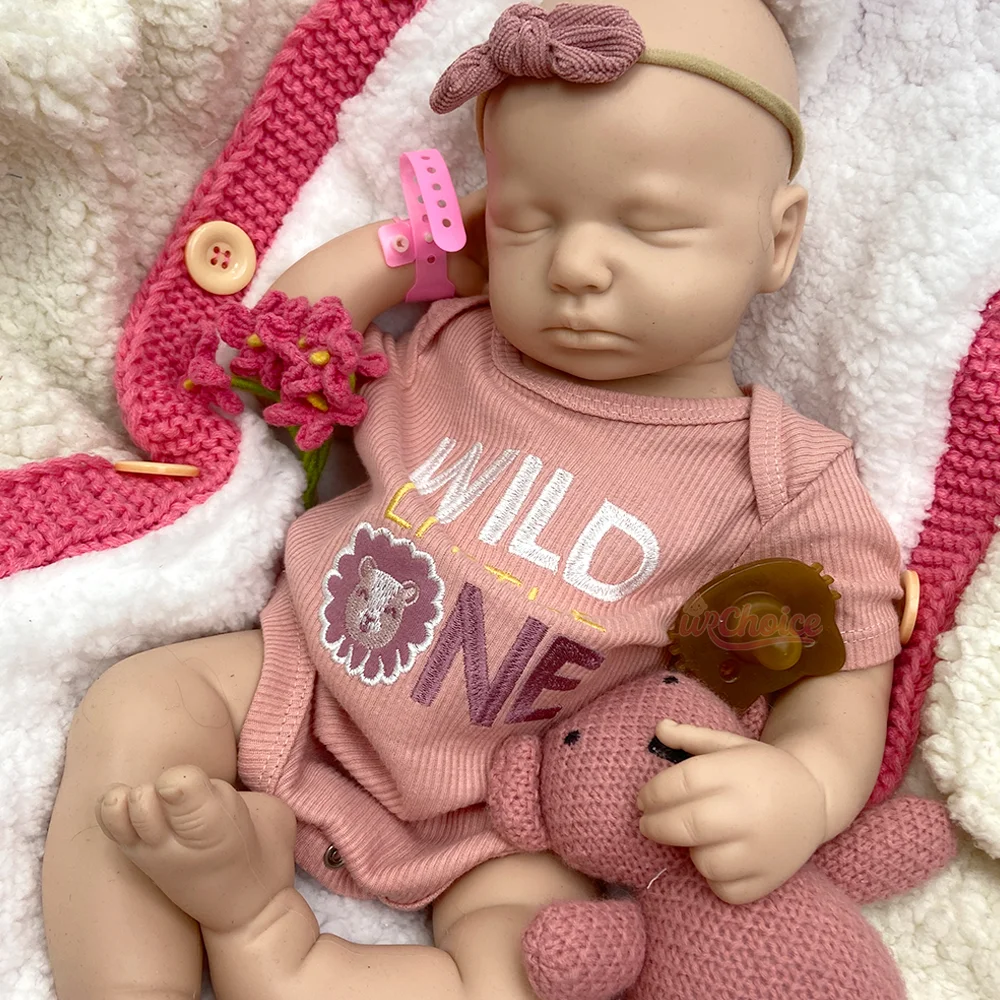 Open Mouth 20" Handmade Silicone Reborn Baby Doll Realistic Newborn Doll Muñeca Reborn De Silicona Christmas Gifts For Children