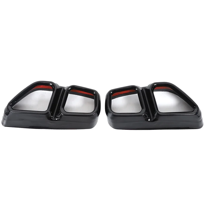 2 قطعة الفولاذ المقاوم للصدأ الأسود لسيارات BMW 5 6 سلسلة GT G30 G32 G38 2018-2023 سيارة الذيل الحلق العادم الخمار غطاء الأنابيب الملحقات