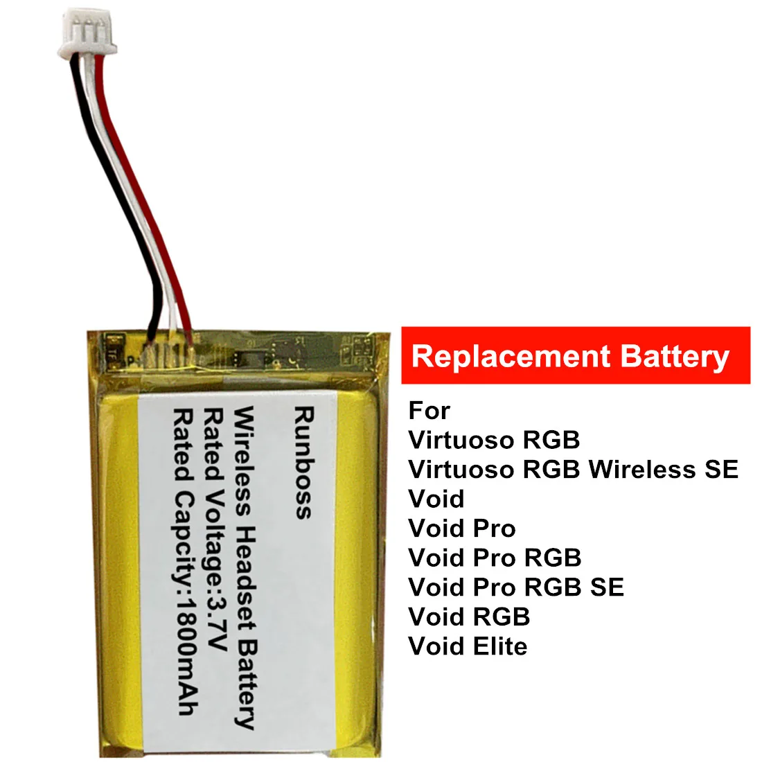 1-10PCS 803450 3.7V 1800mAh Rechargeable Lithium Polymer Battery JST 1.25mm 3P For Corsair Void Pro DVD Camera GPS Laptop PC