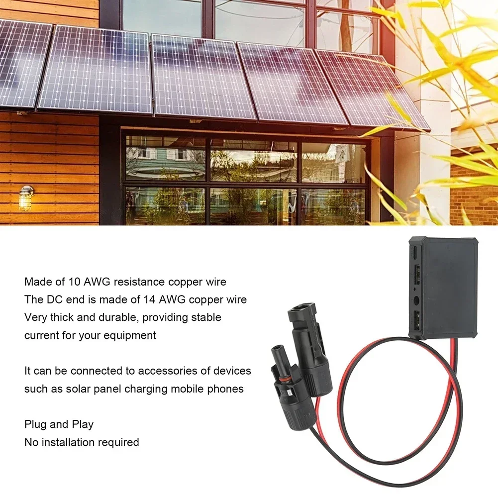 1pcs Solar Panel Power Conditioner Controller 5V USB TypeC Interface Easy Connect Waterproof Solar Panel Outdoor