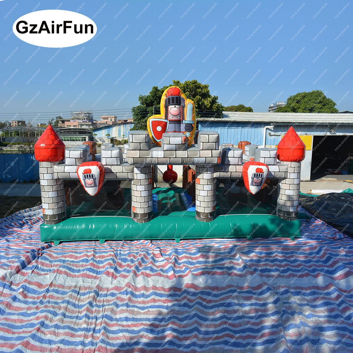 Factory Custom Commercial Small Outdoor Inflatable Playground Bouncy Castle Maze Jumping Bouncer Kids Adult Fun City Playground