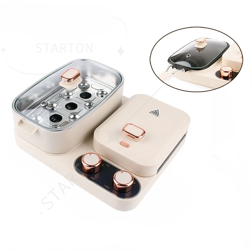 Light Food Sandwich Breakfast Machine Multi-function Waffle Toast Bread Baking Pan Food Steamer Fried Grill