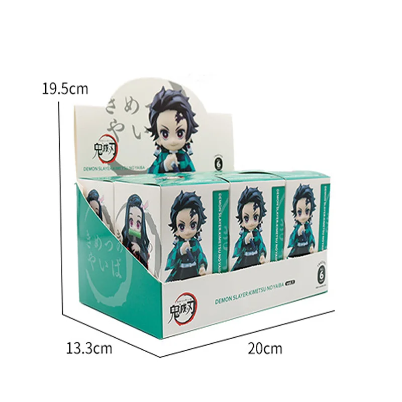 Figura de dibujos animados de Anime Demon Slayer Tanjiro Kamado Nezuko, caja ciega, modelo de estatua, adorno, caja de regalo sorpresa, figura de colección, 6 uds.
