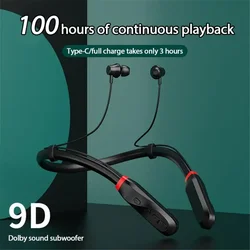 9D i35 TF Magnetic Wireless Bluetooth Earphone 1000MAH music Neck headset Neckband sport Earbuds Headphones For iPhone Xiaomi