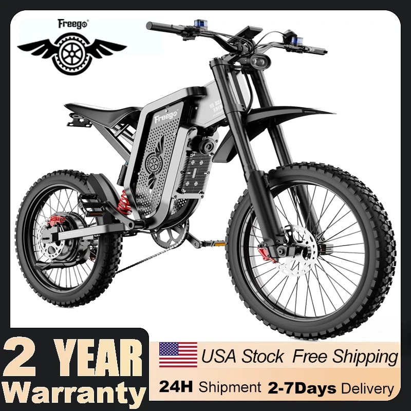 

FREEGO X2 Pro Electric Motorcycles 6000W Brushless Gearless Motors 60V30AH Lithium Battery Speed 85Km/h Adult Off Road MTB Ebike