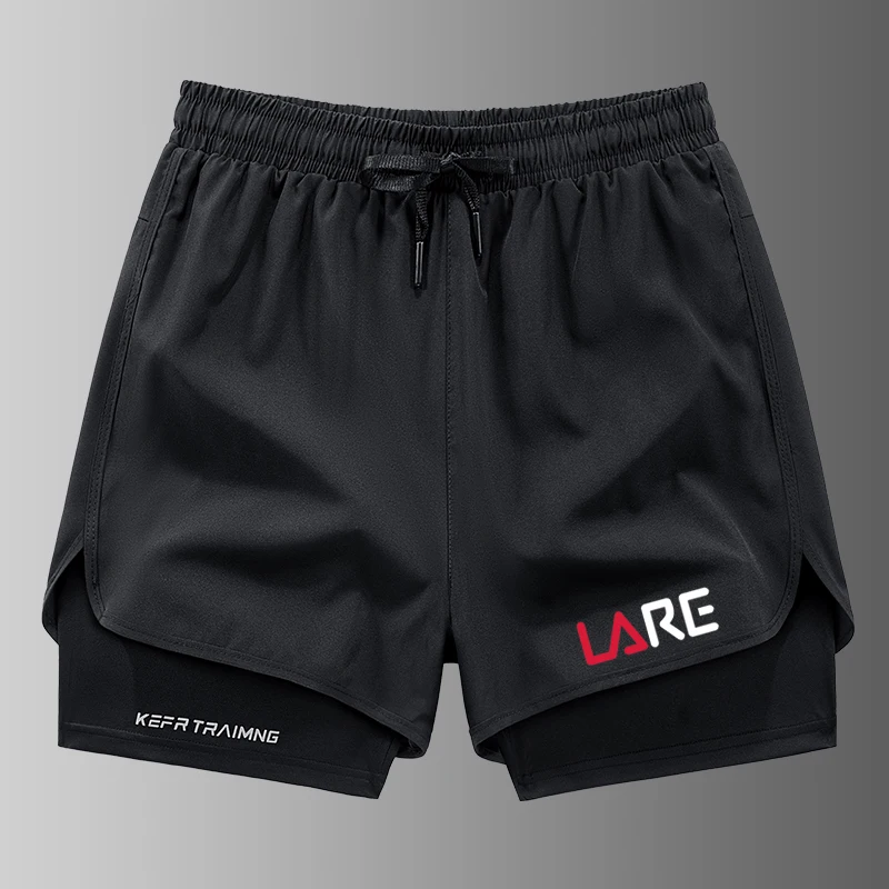

Men's Two-in-one Sports Shorts Breathable Casual Fast Dry Double Shorts Summer Running Sports Bottoms Women's Boys Sweatsuit Ee